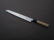 Sakai Kikumori - KIKUZUKI RIN - White #2 - Nashiji - Kiritsuke Yanagiba - 270mm - Magnolia Wood Handle