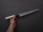 Sakai Kikumori - KIKUZUKI RIN - White #2 - Nashiji - Kiritsuke Yanagiba - 270mm - Magnolia Wood Handle