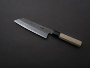 Sakai Kikumori - KIKUZUKI RIN - White #2 - Nashiji - Kiritsuke Santoku - 180mm - Magnolia Wood Handle