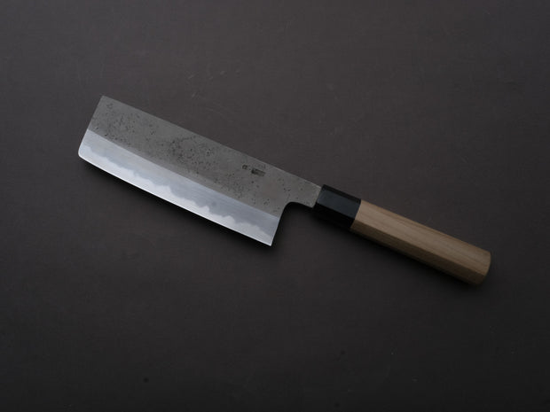 Sakai Kikumori - KIKUZUKI RIN - White #2 - Nashiji - Nakiri - 180mm - Magnolia Wood Handle