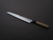 Sakai Kikumori - Kikuzuki Uzu - Blue #1 - Damascus - Kiritsuke Yanagiba - 270mm - Magnolia Handle