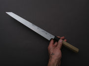 Sakai Kikumori - Kikuzuki Uzu - Blue #1 - Damascus - Kiritsuke Yanagiba - 270mm - Magnolia Handle