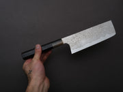 Sakai Kikumori - MINAMO - ATS34 - Damascus - Nakiri - 180mm - Ebony Handle