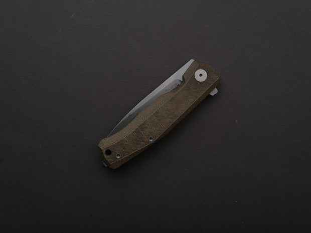 lionSTEEL - Folding Knife - Frame Lock - MYTO - M390 - 85mm - Natural Canvas and Titanium