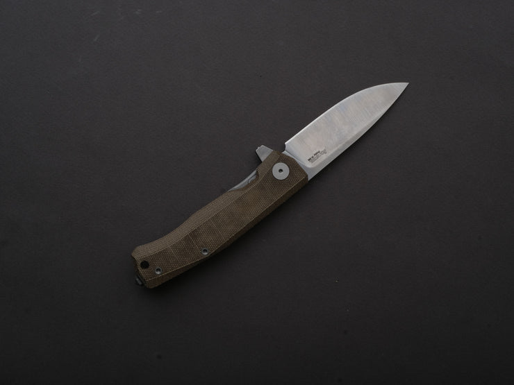lionSTEEL - Folding Knife - Frame Lock - MYTO - M390 - 85mm - Natural Canvas and Titanium