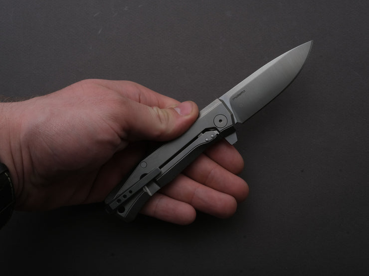 lionSTEEL - Folding Knife - Frame Lock - MYTO - M390 - 85mm - Natural Canvas and Titanium