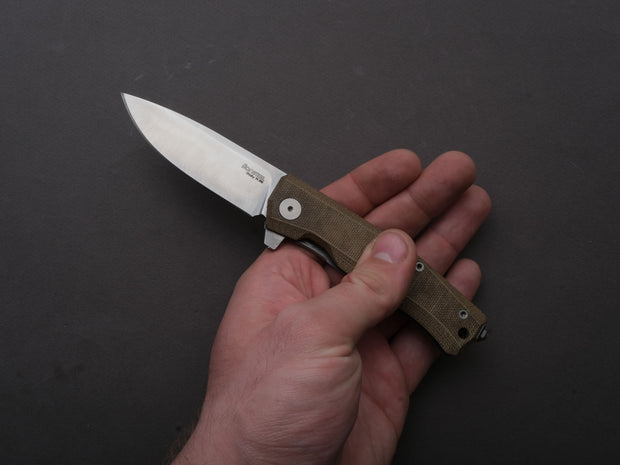 lionSTEEL - Folding Knife - Frame Lock - MYTO - M390 - 85mm - Natural Canvas and Titanium