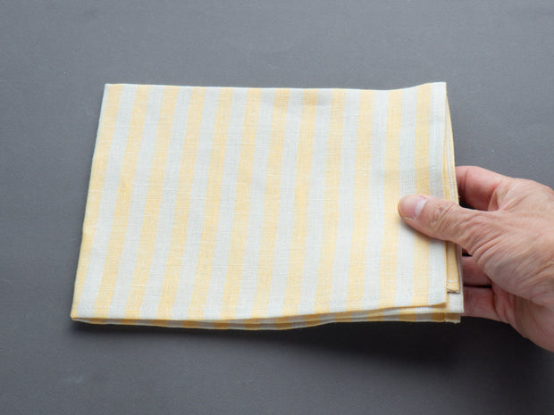 Fog Linen - Linen Kitchen Cloth - "Henry" Yellow + Tan Stripe