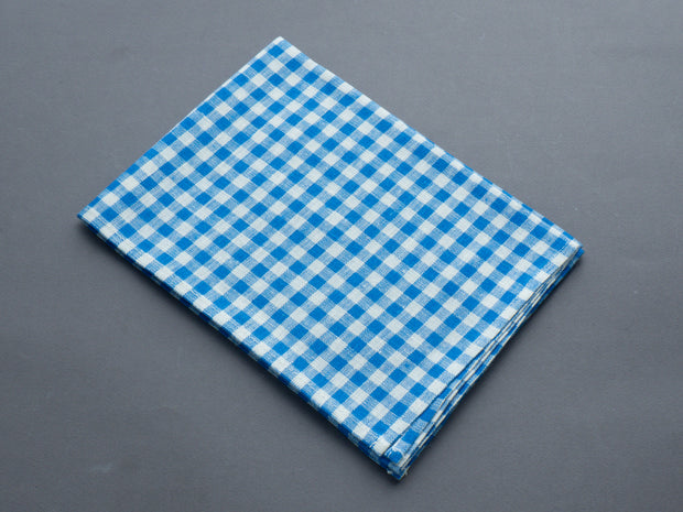 Fog Linen - Linen Kitchen Cloth - "Paule" Blue + White Check