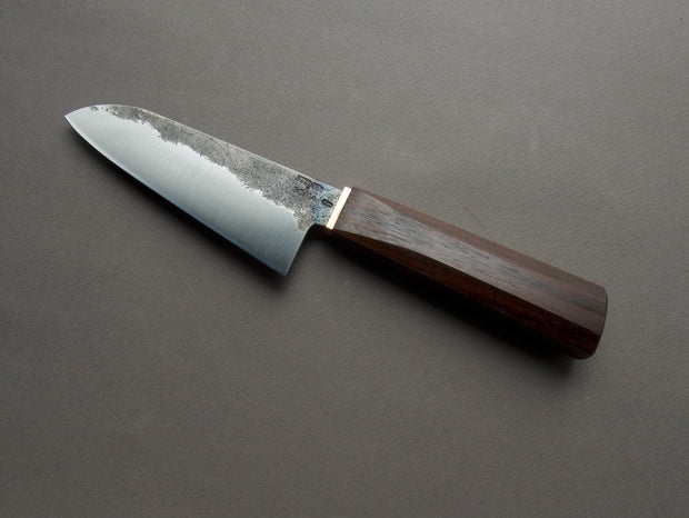 Soma - 80CRV2 Carbon - Kurouchi - Petty Santoku - Walnut Handle * Serialized *