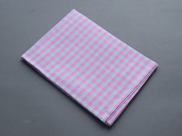 Fog Linen - Linen Kitchen Cloth - "Colette" Pink + Grey Check