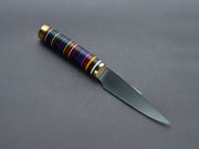 Florentine Kitchen Knives - Stainless - 100mm Paring - Stacked Multicolor Handle