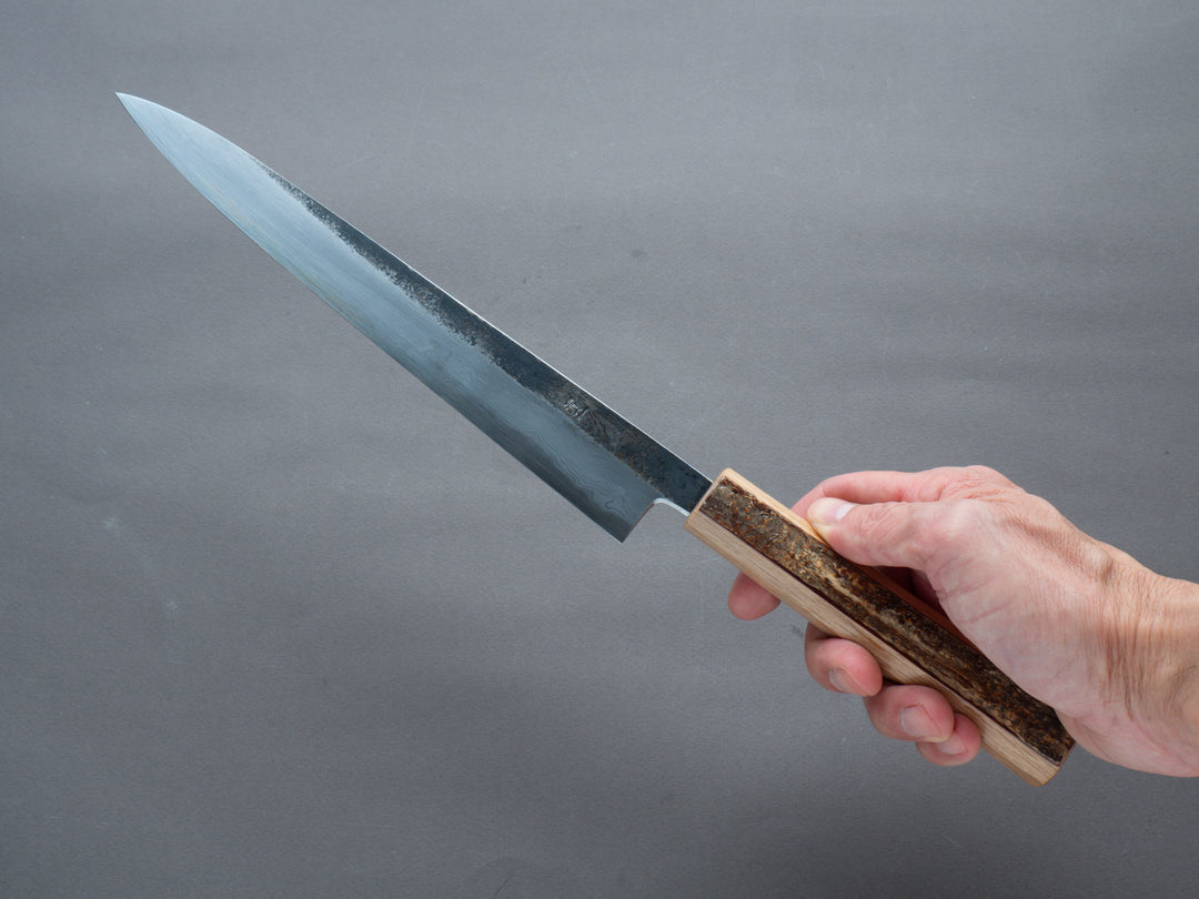 HADO - Sumi - Blue #1 - Damascus Kurouchi - Sujihiki - 240mm - Oak