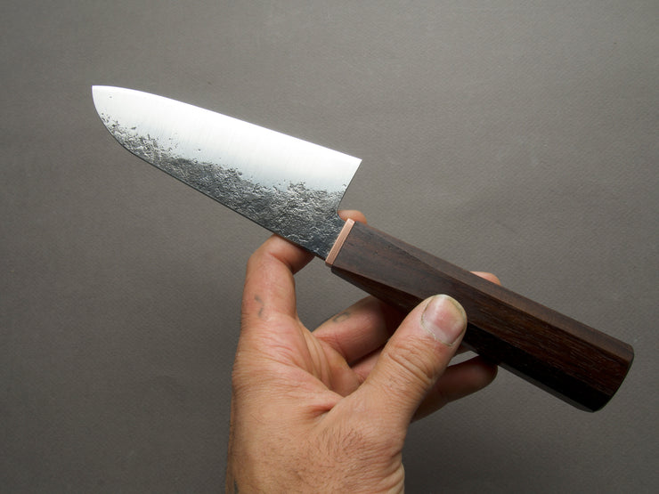 Soma - 80CRV2 Carbon - Kurouchi - Petty Santoku - Walnut Handle * Serialized *