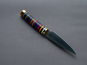 Florentine Kitchen Knives - Stainless - 100mm Paring - Stacked Multicolor Handle