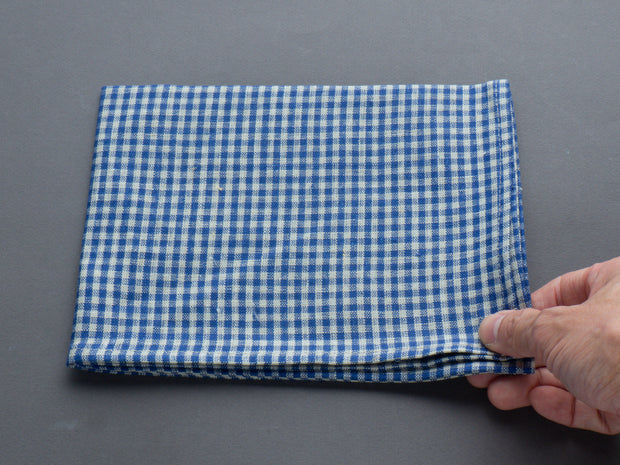 Fog Linen - Linen Kitchen Cloth - "Fred" Navy + Natural Check