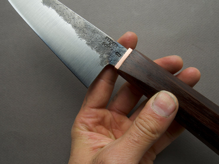 Soma - 80CRV2 Carbon - Kurouchi - Petty Santoku - Walnut Handle * Serialized *