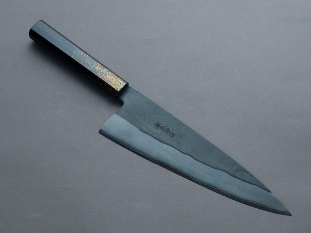 Yoshida Hamono - HAP40 - Kurouchi - "Wide" Gyuto - 240mm - Urushi Golden Dust Handle