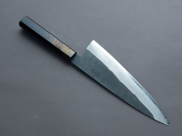 Yoshida Hamono - HAP40 - Kurouchi - "Wide" Gyuto - 240mm - Urushi Golden Dust Handle