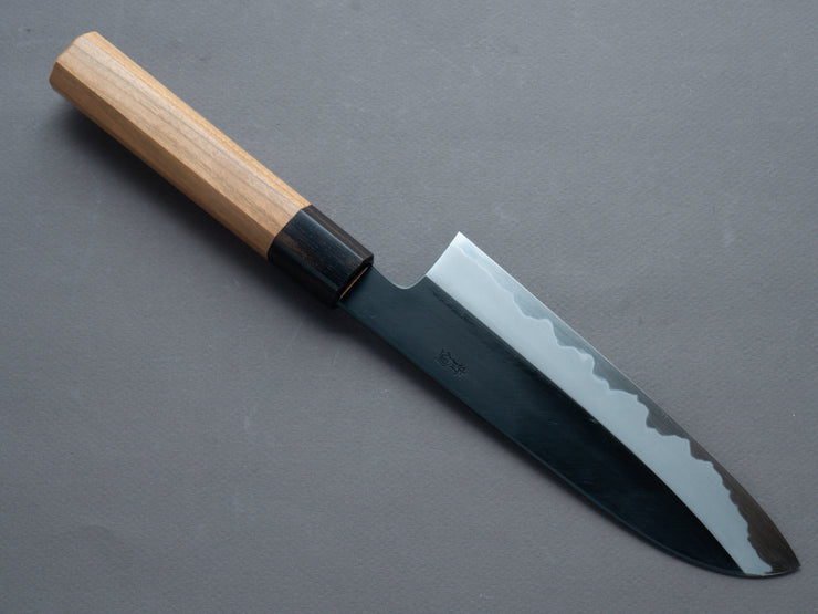 Hitohira - Kikuchiyo x Kyuzo - Blue #2 - Kurouchi - Santoku 180mm - Cherry Handle