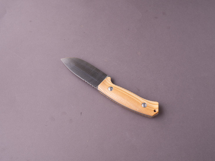 lionSTEEL - Fixed Blade - M3 - Niolox - 105mm - Olive Wood - Leather Sheath