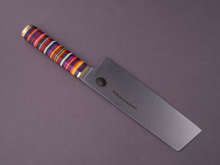 Florentine Kitchen Knives - Kedma - Nakiri - Stacked Mixed Color Handle
