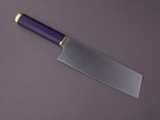 Florentine Kitchen Knives - Kedma - Nakiri - Stacked Black & Purple Handle