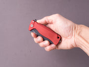lionSTEEL - SOLID Folding Knife - SR22 - Sleipner - 75mm - Frame Lock - Red Aluminum - Black Mil Spec