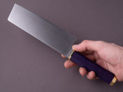 Florentine Kitchen Knives - Kedma - Nakiri - Stacked Black & Purple Handle