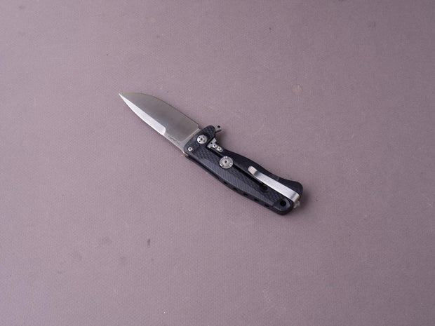 lionSTEEL - SOLID Folding Knife - SR22 - Sleipner - 75mm - Frame Lock - Black Aluminum