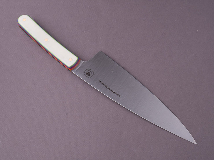 Florentine Kitchen Knives - Scaled Handle - Stainless - 205mm Chef - Special Edition Rainbow Handle