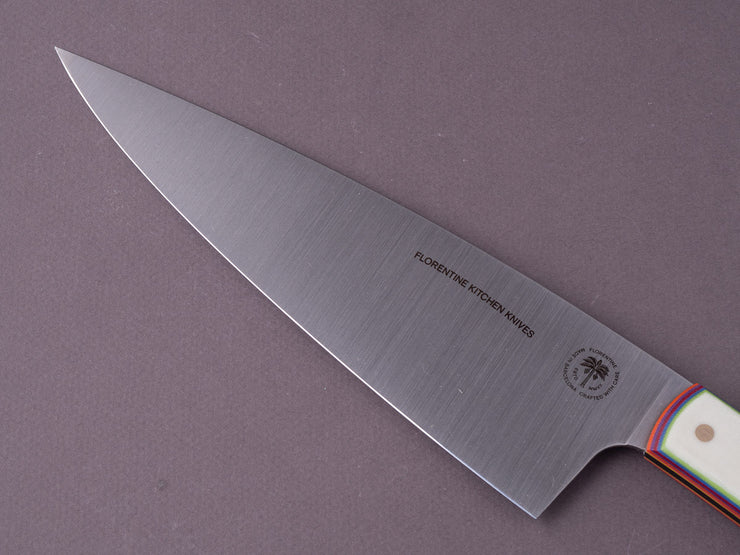 Florentine Kitchen Knives - 205mm Chef - Special Edition - Scaled Rainbow Handle