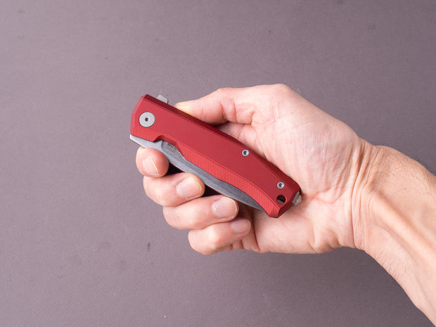 lionSTEEL - Folding Knife - MYTO - M390 - 85mm - Frame Lock - Red Aluminum - Stonewashed