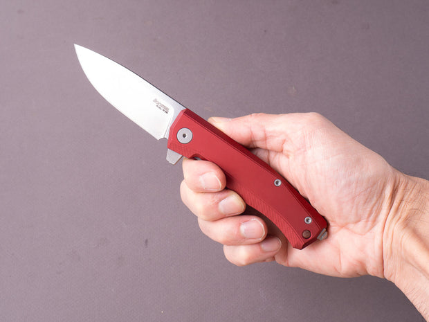 lionSTEEL - Folding Knife - MYTO - M390 - 85mm - Frame Lock - Red Aluminum - Stonewashed