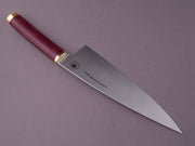 Florentine Kitchen Knives - Stacked Handle - Stainless - 205mm Chef - Black & Red Handle