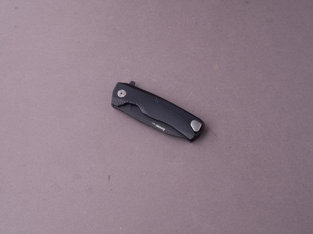 lionSTEEL - SOLID Folding Knife - Frame Lock - ROK - M390 - 85mm - Black Aluminum - Black MilSpec