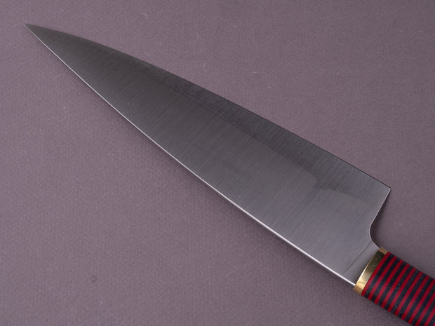 Florentine Kitchen Knives - "Four" - Stainless - 205mm Chef - Stacked Black & Red Handle