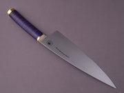 Florentine Kitchen Knives  - Stacked Handle - Stainless - 205mm Chef - Black & Purple Handle
