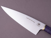 Florentine Kitchen Knives  - Stacked Handle - Stainless - 205mm Chef - Black & Purple Handle