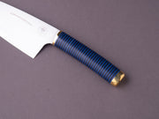 Florentine Kitchen Knives - Stacked Handle - Stainless - 205mm Chef - Black & Blue Handle