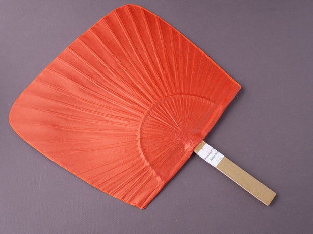 Komon - Ichimonji-Uchiwa  - Paper Fan - Plain Red