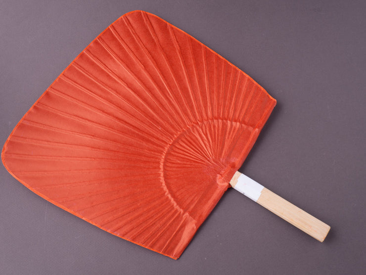 Komon - Ichimonji-Uchiwa  - Paper Fan - Plain Red