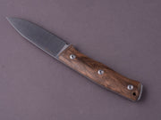 lionSTEEL - Fixed Blade - B35 - 85mm - Sleipner - Walnut Handle - Stonewashed - Leather Sheath