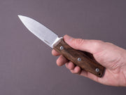 lionSTEEL - Fixed Blade - B35 - 85mm - Sleipner - Walnut Handle - Stonewashed - Leather Sheath