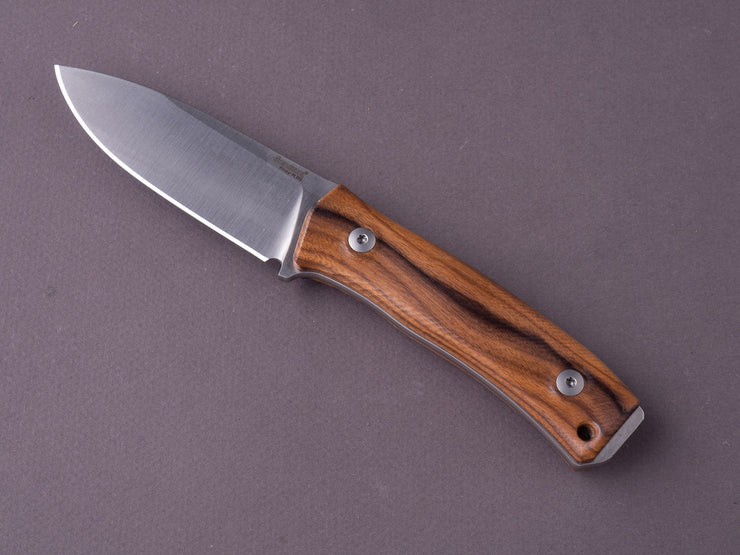 lionSTEEL - Fixed Blade - M4 - M390 - 105mm - Santos Mahogany Handle - Leather Sheath