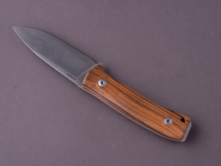 lionSTEEL - Fixed Blade - M4 - M390 - 105mm - Santos Mahogany Handle - Leather Sheath