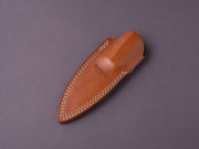 lionSTEEL - Fixed Blade - B40 - 100mm - Sleipner - Orange G10 Handle - Stonewashed - Leather Sheath