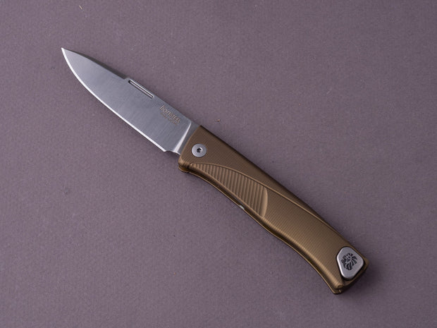 lionSTEEL - SOLID Folding Knife - Thrill - 75mm - M390 - Liner Lock - Green Aluminum - Black H. WAYL Clip