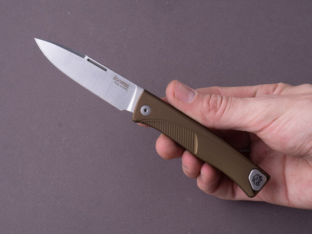 lionSTEEL - SOLID Folding Knife - Thrill - Slip Joint - M390 - 75mm - Green Aluminum - Black H. WAYL Clip