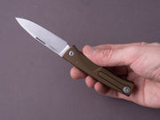 lionSTEEL - SOLID Folding Knife - Thrill - 75mm - M390 - Liner Lock - Green Aluminum - Black H. WAYL Clip
